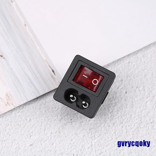 Power cord inlet socket receptacle with ON-OFF red light rocker switch 250V 10A