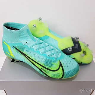 Kasut Bola Sepak Ni'ke Mercurial Superfly 8 Elite Lime Glow SG FG Outdoor Football Shoes Men's Boots Unisex Soccer Cleats Free Shipping SXsc
