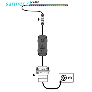 SAR3 ARGB Controlador 5V 3 Pines A SATA Fuente De Alimentación Mini RGB 3PIN Hub