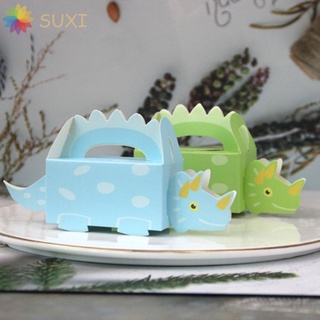Yuxi 10pzas caja De Papel linda decoración Diy niños fiesta De cumpleaños De ducha De dinosaurio caja De galletas dulces/soporte Multicolor (1)