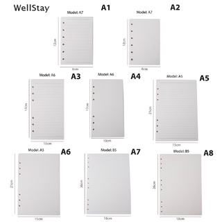 [WellStay] A7/A6/A5/B5 Notebook Core Reemplazo De Hoja Suelta En Blanco Estilo De Línea Horizontal