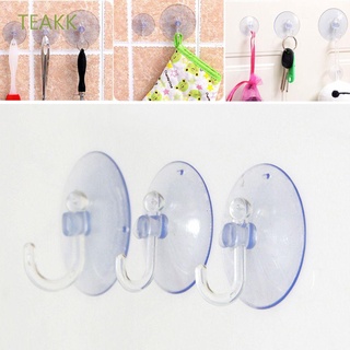 TEAKK 10Pcs/Pack Gadget Suction Cup Kitchen 4CM Wall Hooks Hanger Accessories Bathroom Home Suckers Transparent PVC