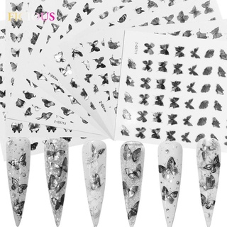 FICIOUS Hot 3D Butterfly Manicure Holographic Nail Stickers Nail Decals New DIY Nail Art Adhesive