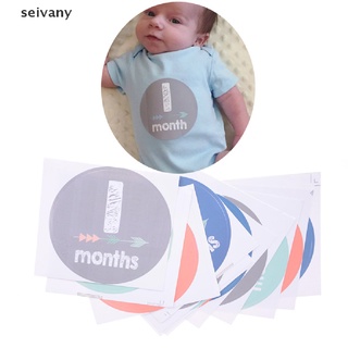 [seivany] 12 unids/set bebé 1-12 pegatinas de fotografía mensual diy bebé ducha pegatinas