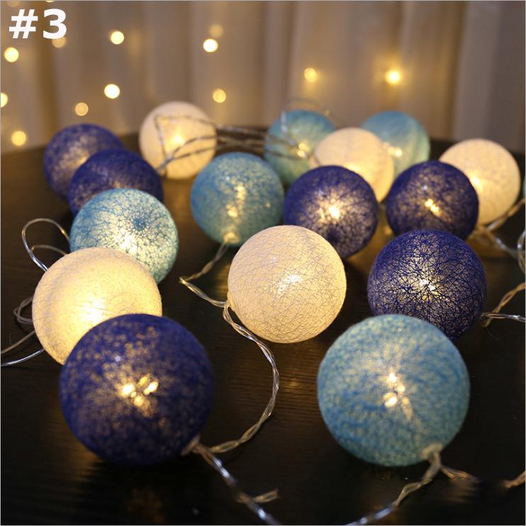 20 leds bola de algodón globo cadena de luces de hadas dormitorio boda fiesta de navidad decoración (4)