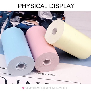 [3C] Mini rollo de papel fotográfico Multicolor para imprimir impresoras térmicas de impresión transparente a prueba de manchas portátil