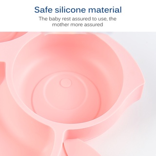 placa de succión de silicona en forma de búho, forma de búho, plato de cena, autoalimentación, almacenamiento para bebé (5)