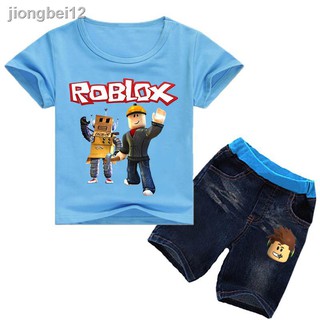 ▩๑✜traje de baño Roblox para niños/traje para niños/traje de bebé/niños/Camiseta de mezclilla/Shorts (4)