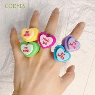 CODYES Women Girls Finger Ring New Fashion Jewelry Rings Candy Color Resin Chunky Gifts BE-MINE Acrylic Thumb Ring/Multicolor