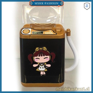 moda mini lavadora eléctrica casa de muñecas juguete muy útil lavado cepillos de maquillaje [mskk]