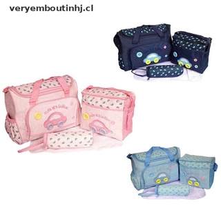 YANG 4Pcs/set Baby Nappy Diaper Changing Bag Maternity Mummy Tote Handbag Waterproof .