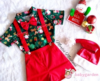babygarden-bebé niño navidad conjuntos de ropa caballero camisas de manga corta +overalls correa pantalones trajes