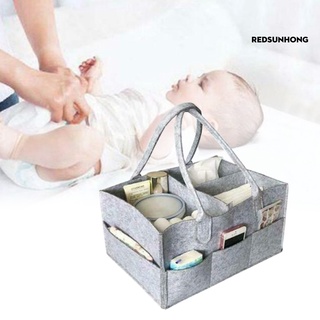 redsunhong portátil bebé pañal caddy organizador fieltro guardería esencial bolsa de almacenamiento