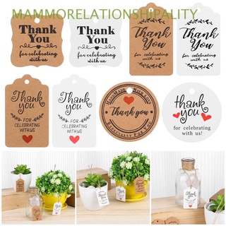 MAMMORELATIONSHIPALITY 100pcs Durable Thank You Paper Tags Party Supplies Thanks Label Kraft Gift Cards with Jute Twine Brown/White for Baby Shower Christmas DIY Stationery Labels Wedding Decoration