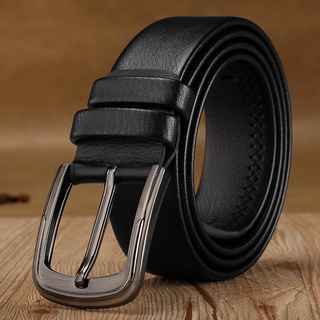 Tali Pinggang Perniagaan Kasual Tali Pinggang Semua [Tali Pinggang] cinturón de cuero para hombre estilo clásico de Metal Pin hebilla cinturones negro marrón 110cm 120cm