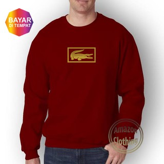 Amazon ropa Lacos suéter T caja de calidad Premium texto oro Tops hombres mujeres gran tamaño sudadera con capucha suéter chaquetas