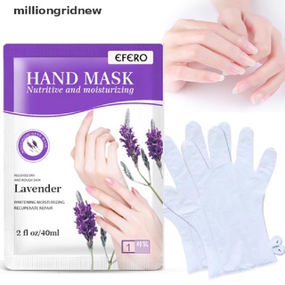 [milliongridnew] 1 par de guantes de lavanda para manos crema hidratante blanqueamiento mano spa cuidado de la piel