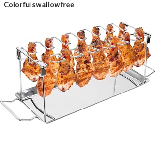 Colorfulswallowfree BBQ Grill Rack Stainless Steel Barbecue Oven Roaster Stand With Drip Pan BELLE