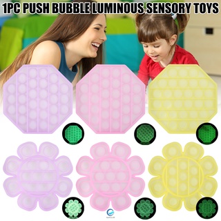 push pop bubble fidget brilla en la oscuridad juguete sensorial alivio del estrés para la escuela en casa y la oficina para niños adultos