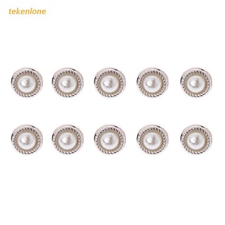 TEKE 10 pzs botones de plástico con vástago de perlas de imitación para costura/bodas/decoración/8 mm