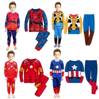 2 piezas de pijamas de niños conjuntos de niños pirata ropa de dormir niño superhéroe Cosplay pijamas primavera invierno ropa 3-8Y