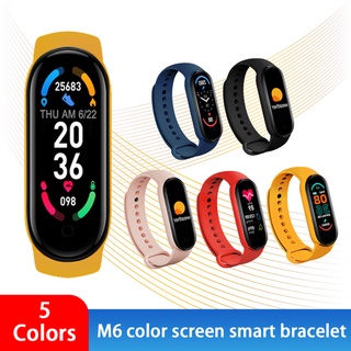 Wywy M6 Smart pulsera reloj Fitness Tracker frecuencia cardíaca Monitor de presión arterial pantalla a Color pulsera inteligente para teléfono móvil bajo precio