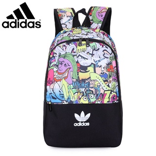 * Promociones *Adidas mochila cinco monstruo Graffiti romboide mochilas de la escuela bolsa de deporte al aire libre mochila impermeable de gran capacidad bolsa de viaje portátil Beg Adidas bolsa Beg Sekolah hombres bolsas de las mujeres bolsas (1)