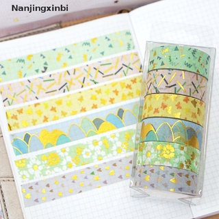 [Nanjingxinbi] 6pcs Gold Foil Washi Tape Rainbow Masking Tape Scrapbooking Diary Stationery [HOT] (4)