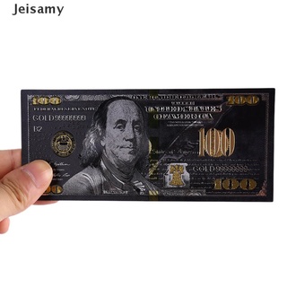 [Jei] Lámina de oro negro antiguo USD 100 moneda dólares conmemorativos billetes decoración BR583