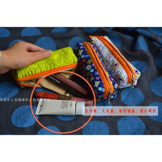 nuevos productosTela hecha a mano herramientas de costura de bricolaje bolsa de bolígrafo de algodón con cremallera patchwork casero maquillaje monedero material kit de bolsa (9)