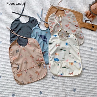 [foodtastji] babero sin mangas para bebés con bolsillo para niños, accesorios de alimentación para bebés. (2)