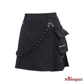 mini falda de cintura alta negra para mujer (6)