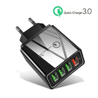 4 Ports Quick Charge QC 3.0 USB Charger / Fast Charging Wall Charger Compatible with Android phone Samsung Xiaomi Huawei ios iphone / EU UK US ID PH TH MY VN SG Plug Phone Charging Adapter