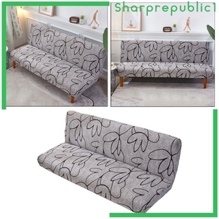 [shpre1] Funda de sofá cama sin brazo, funda protectora de futón elástico antideslizante, plegable elástica, escudo para sofá cama de 3 plazas plegable (3)