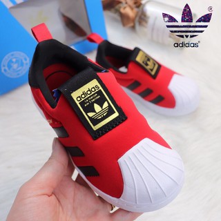 【Ready Stock】 adidas superstar slip on zapatos rojos para niños zapatos para niños pequeños zapatillas de deporte