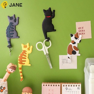 Jane en casa oficina imán nevera cocina llavero gato cola gancho creativo colgador de toallas de almacenamiento de pared de dibujos animados plegable