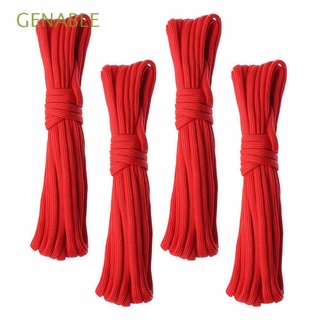 GENABLE 4PCS High quality Parachute Cord Diameter 4mm Survival kit Paracord Cord Rope 5 meters length Hot Hiking Camping Equipment Outdoor Tool Lanyard Tent Ropes