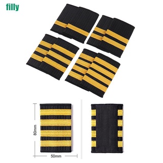 [Filly] 1 par de insignias de hombro de rayas doradas Epaulettes profesional piloto uniforme Epaulets VBIYH