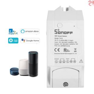 SONOFF TH10 10A/2200W Smart Wifi interruptor monitoreo de temperatura humedad Kit de automatización del hogar inalámbrico funciona con Amazon Alexa y para Google Home/Nest (9)