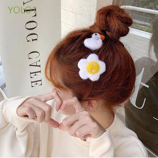 Pinza para el cabello en forma De Pato Poached huevo De tejer Estilo Coreano