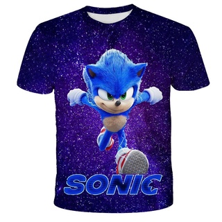 2021 Sonic Tee chicos camisetas verano impresión 3D camiseta niños y niñas Hiphop Tee camisetas niño color ropa niños camiseta niño (1)