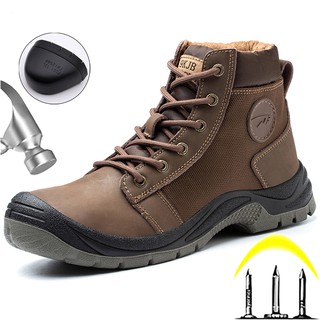 Alta calidad de los hombres zapatos de trabajo botas indestructibles zapatos Anti-punción zapatos de seguridad botas de senderismo zapatos de acero del dedo del pie del ejército botas masculinas