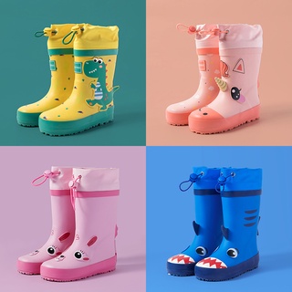 duanduanKKBotas de lluvia antideslizantes para niños y niñas Botas de lluvia antideslizantes para bebés Botas de lluvia para niños lindos zapatos impermeables de goma para niños