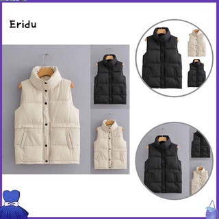 Erin cómodo mujer chaleco soporte cuello grueso cálido chaleco abrigo resistente al frío prendas de abrigo