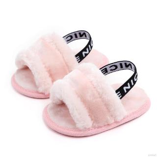 lindo bebé niños verano niños letras de felpa zapatillas antideslizantes sandalias interior al aire libre zapatos (8)