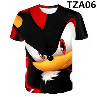 Sonic The Hedgehog anime peripheral summer children's short sleeves T-shirt blouses for boys and girls large size loose short sleeves
