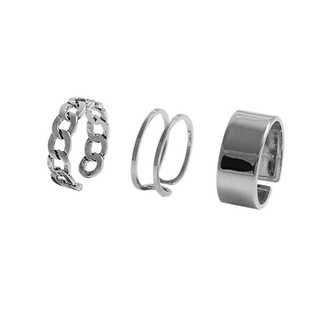 Set De anillos De combinación De anillos abiertos/anillo simple Personalizado para mujer J6B0 (9)