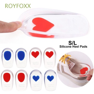 royfoxx - almohadillas de silicona para el talón, absorción de golpes, gel de sílice, media plantilla, elasticidad transparente, en forma de u, protector de pies de alta calidad