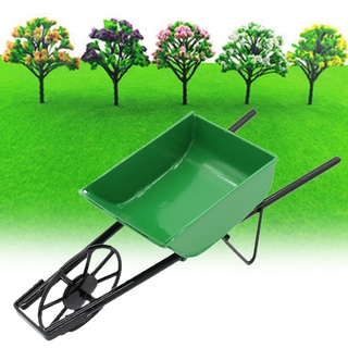 ininka Dollhouse Push Cart High Details Decoration Metal Mini Wheelbarrow Fairy Garden Accessories for Scene Props