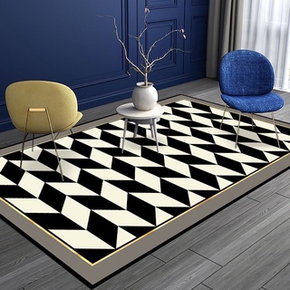 negro y blanco tablero de ajedrez antideslizante alfombra retro marruecos celosía manta hogar sala de estar dormitorio mesita de noche alfombra